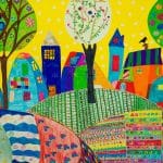 childrens drawings coloring town 716340