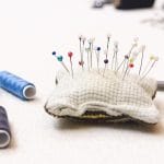 pins thread sewing pillow fabric 923867